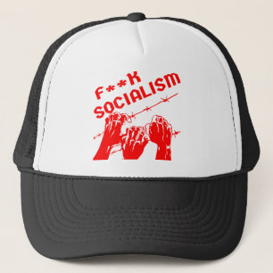 Fuc> Socialism Barb Wire #USAPatriotGraphics © Trucker Hat