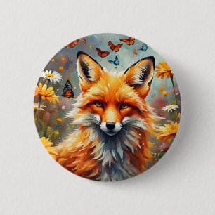 Fuchs auf der Wiese 6 Cm Round Badge