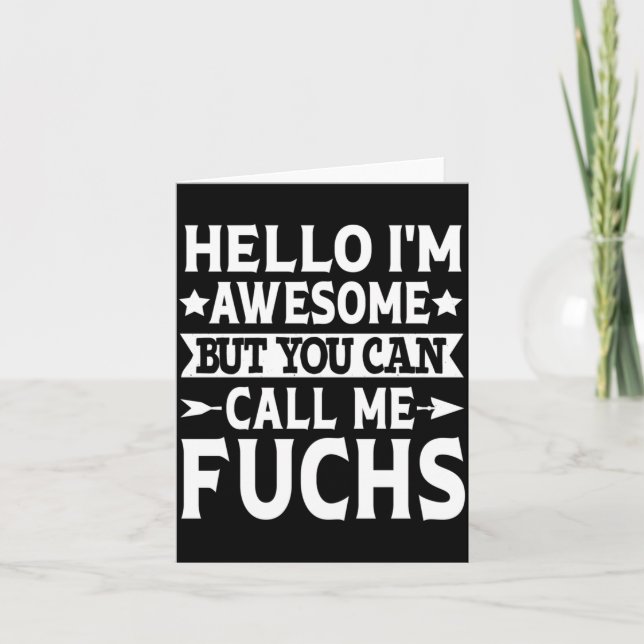 Fuchs Surname Call Fuchs Family Team Last Name Card (Front)