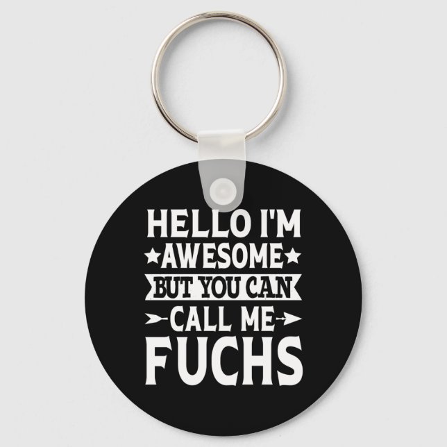 Fuchs Surname Call Fuchs Family Team Last Name Key Ring (Front)