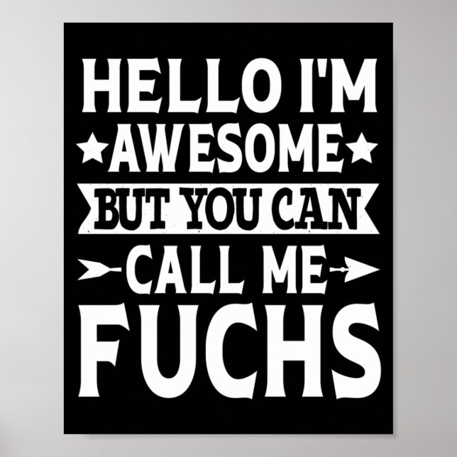 Fuchs Surname Call Fuchs Family Team Last Name Poster (Front)