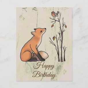 Fuchs und Rotkehlchen Postcard