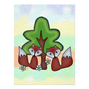 Füchse mit Baum Photo Print