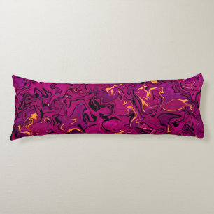 Fuchsia abstract fluid art, bold pink texture body cushion