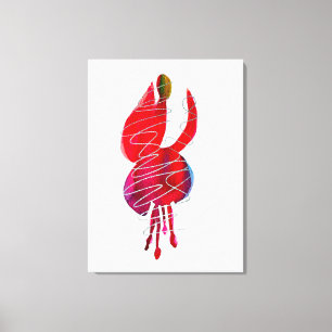 Fuchsia abstract watercolor floral canvas print