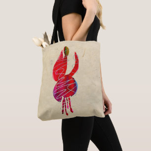 Fuchsia abstract watercolor floral tote bag