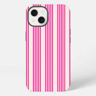Fuchsia and beige five stripes pattern iPhone 13 case