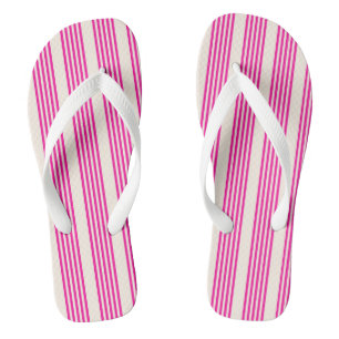 Fuchsia and beige five stripes pattern jandals