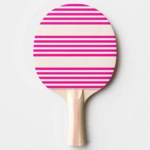 Fuchsia and beige five stripes pattern ping pong paddle
