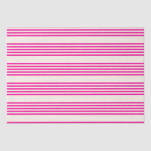 Fuchsia and beige five stripes pattern tissue paper