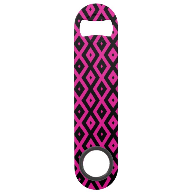 Fuchsia and black diamond pattern (Front)