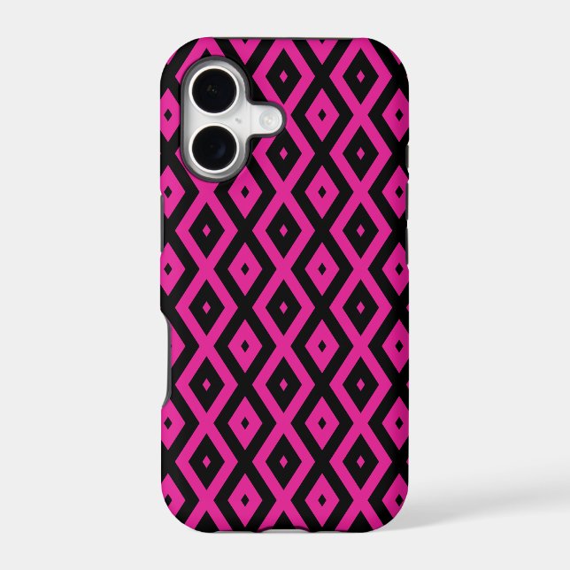 Fuchsia and black diamond pattern (Back)