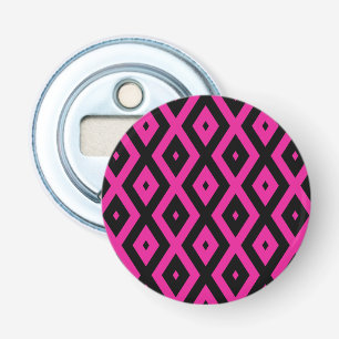 Fuchsia and black diamond pattern bottle opener