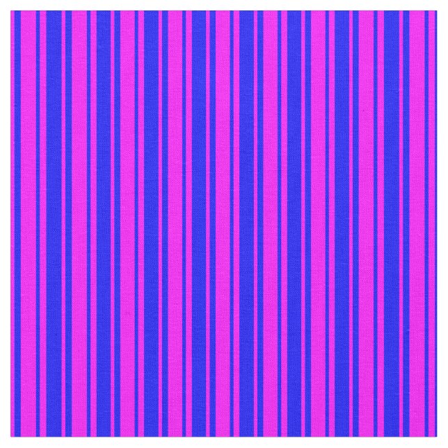 Fuchsia and Blue Coloured Striped Pattern Fabric (Close Up)