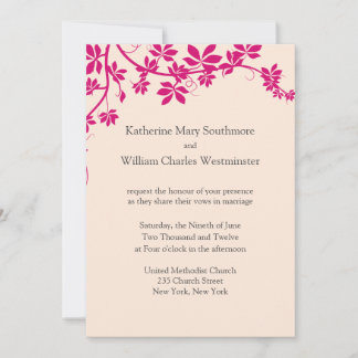 Fuchsia And Ivory Wedding Invitations