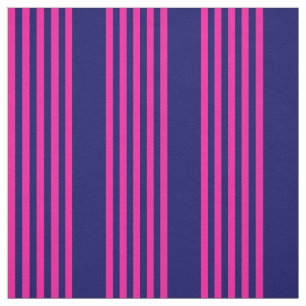 Fuchsia and navy blue five stripes pattern fabric