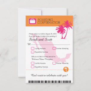 Fuchsia and Orange Palm Tree Mexico RSVP