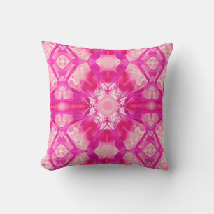 Fuchsia and Pastel Pink Tie Dye Pattern Cushion