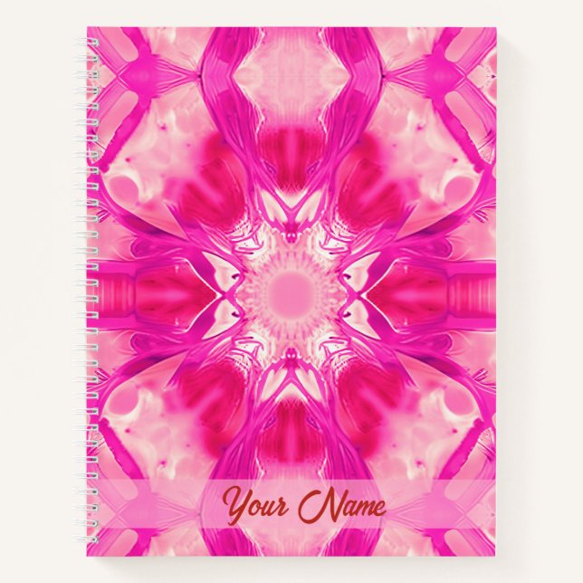 Fuchsia and Pastel Pink Tie Dye Pattern Journal (Front)