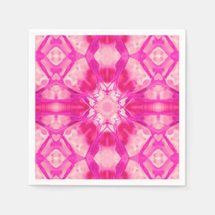 Fuchsia and Pastel Pink Tie Dye Pattern  Napkin