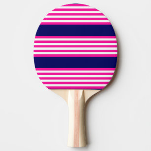 Fuchsia and white five stripes pattern with blue ping pong paddle