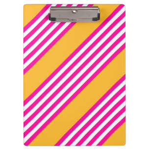 Fuchsia and yellow five stripes pattern clipboard
