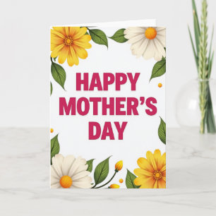 Fuchsia And Yellow Mom Day Card