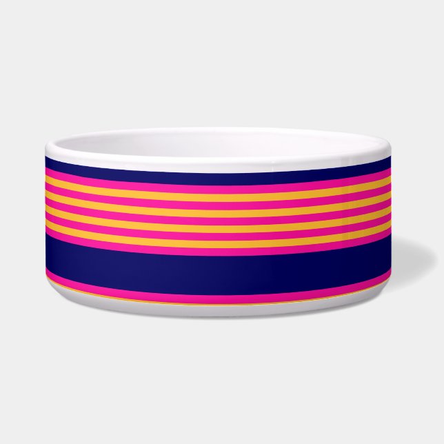 Fuchsia and yellow stripes with navy blue (Front)