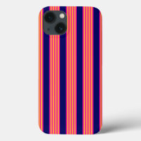 Fuchsia and yellow stripes with navy blue