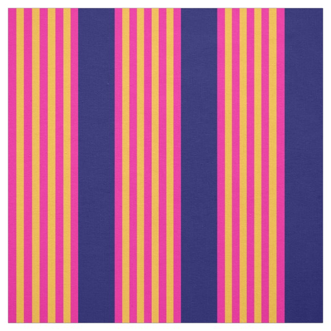 Fuchsia and yellow stripes with navy blue fabric (Swatch)