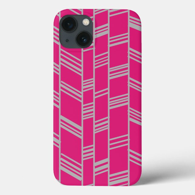 Fuchsia Art Deco Lines  Case-Mate iPhone Case (Back)