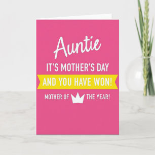 Fuchsia Auntie Mothers Day Card