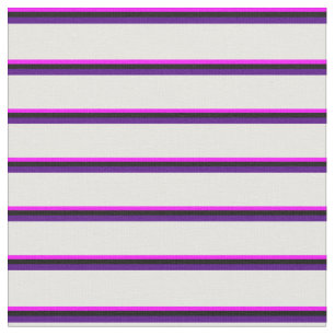 Fuchsia, Black, Indigo, and White Coloured Lines Fabric