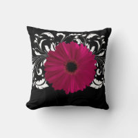Fuchsia, Black/White Gerbera Daisy