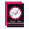 Fuchsia, Black & White Monogram Wedding Invitation