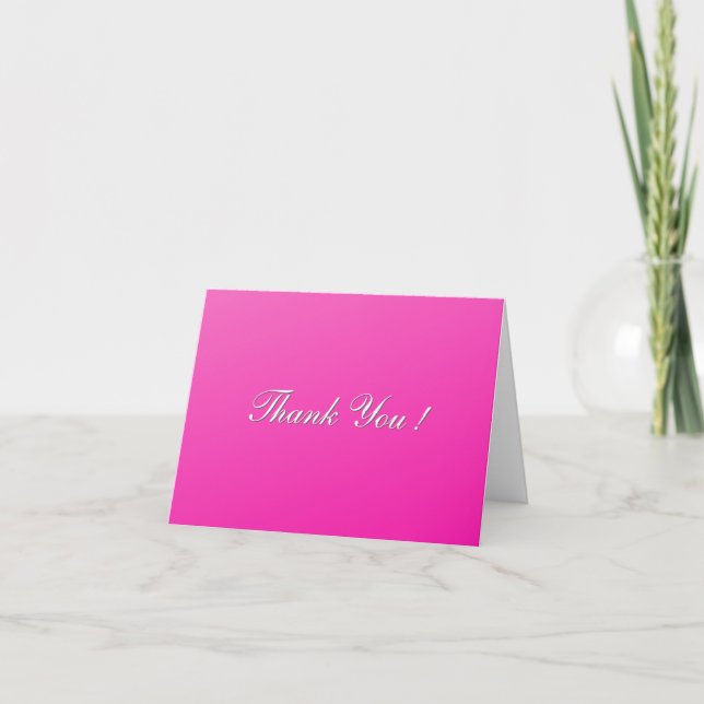 Fuchsia Blank Inside Thank You Card (Front)