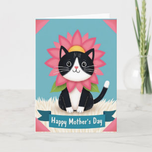 Fuchsia Bloom Kitten Card
