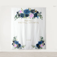Fuchsia Blue Floral Bridal Shower Photo Booth Prop