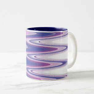 Fuchsia blue gray Two-Tone coffee mug