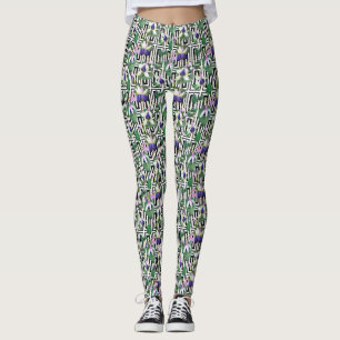 Fuchsia Blue/Green Watercolor Women's Leggings