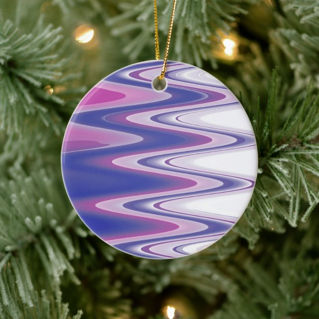 Fuchsia blue grey ceramic tree decoration (Tree)
