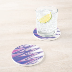 Fuchsia blue grey coaster