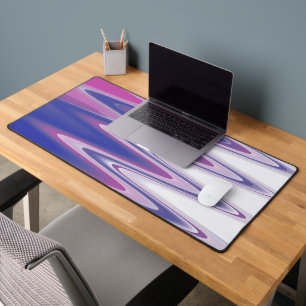 Fuchsia blue grey desk mat