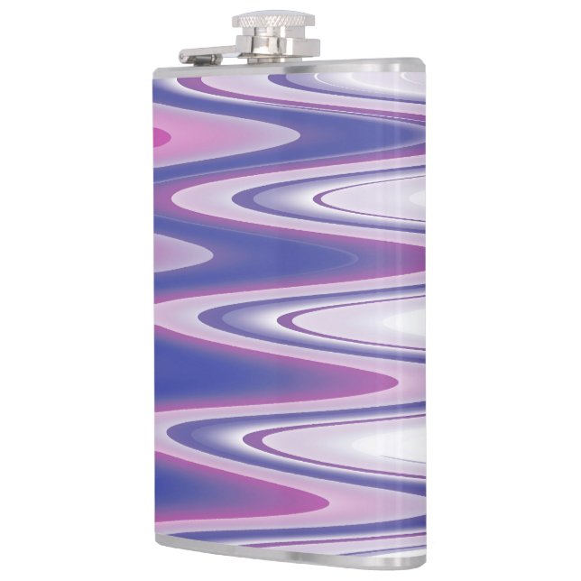 Fuchsia blue grey hip flask (Left)