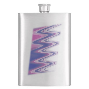Fuchsia blue grey hip flask