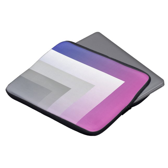 Fuchsia blue grey laptop sleeve (Front Top)