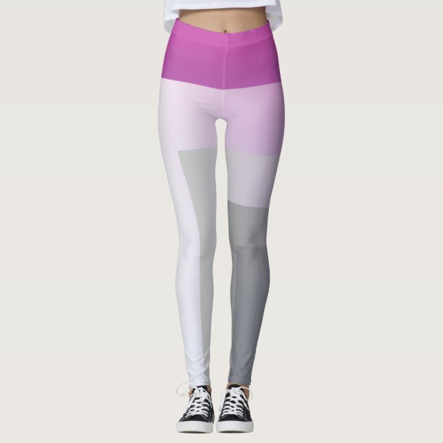Fuchsia blue grey leggings (Front)