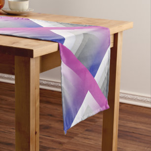 Fuchsia blue grey long table runner