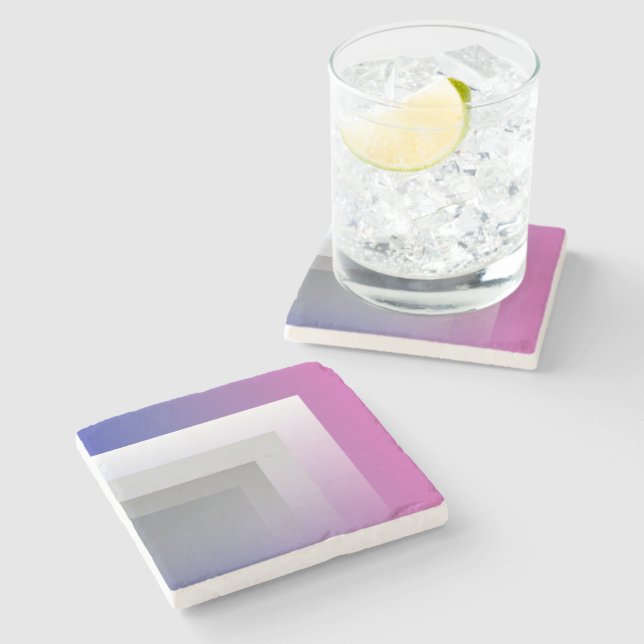 Fuchsia blue grey stone coaster (Side)
