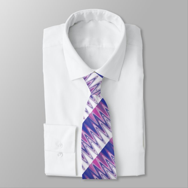 Fuchsia blue grey tie (Tied)